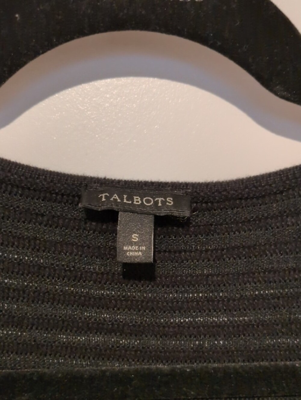 Talbots Black Ribbed Open-Front Cardigan - Picture 2 of 3